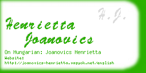 henrietta joanovics business card